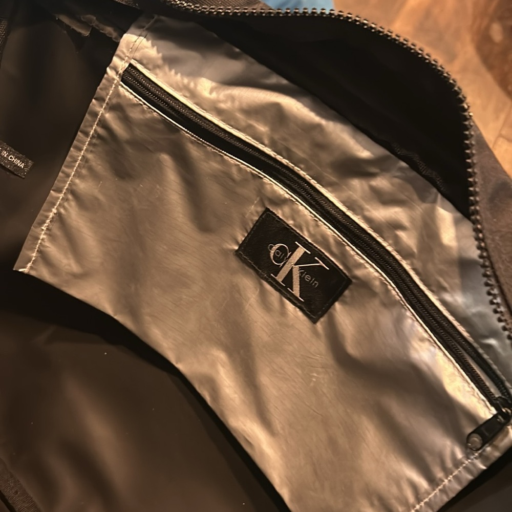 Calvin Klein Solid Black Monogram Y2k Laptop Mess… - image 5